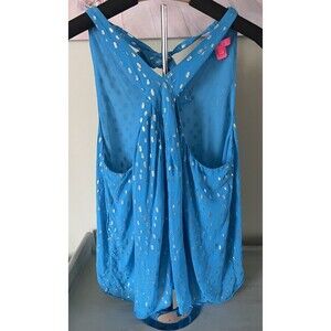 Lily Pulitzer Rori Halter Top Cumulus Blue Metallic Sleeveless Size Large